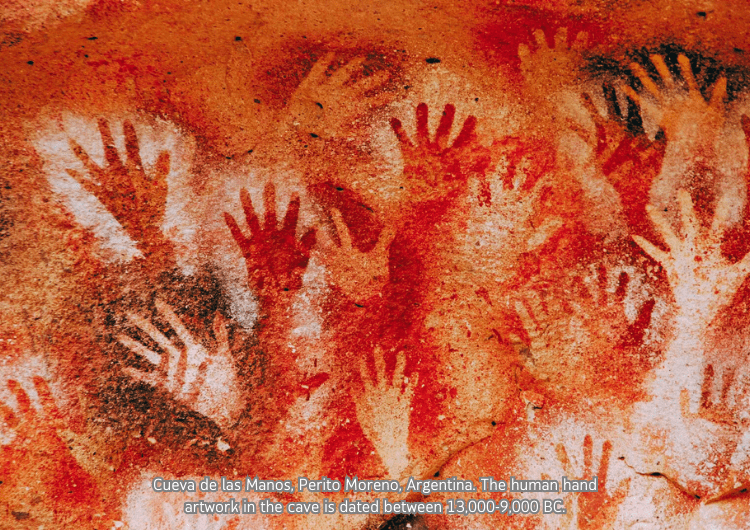 cueva de las manos, the human hands in a cave for 13000 - 9000 bc